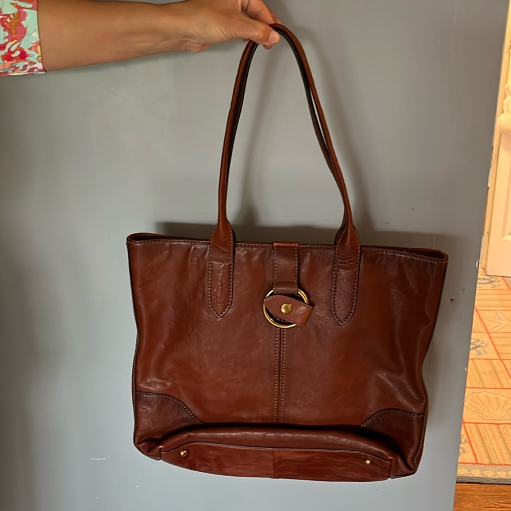 Frye Leather Ring Tote - Cognac